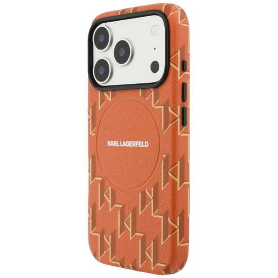 Case Karl Lagerfeld Monogram logo MagSafe for iPhone 17 Pro orange Case Karl Lagerfeld Monogram logo MagSafe for iPhone 17 Pro orange