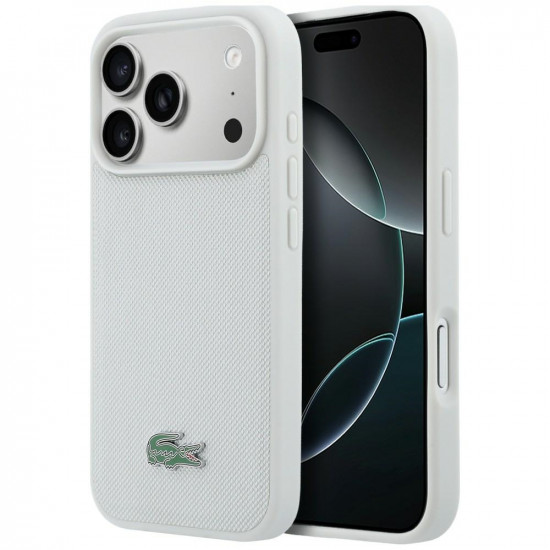 Case Lacoste Petit Pique Lacquer Logo MagSafe for iPhone 17 Pro lightgrey