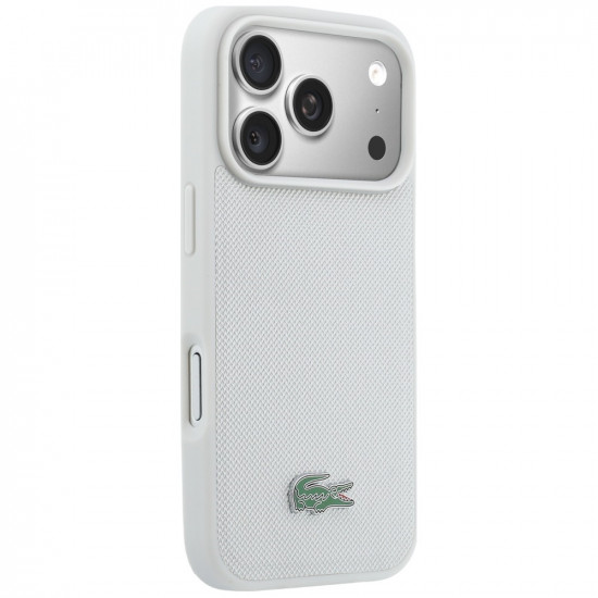 Case Lacoste Petit Pique Lacquer Logo MagSafe for iPhone 17 Pro Max lightgrey