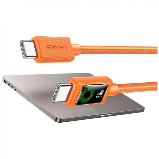 Cable USAMS SJ773 PD 60W USB-C/USB-C 1.2m orange