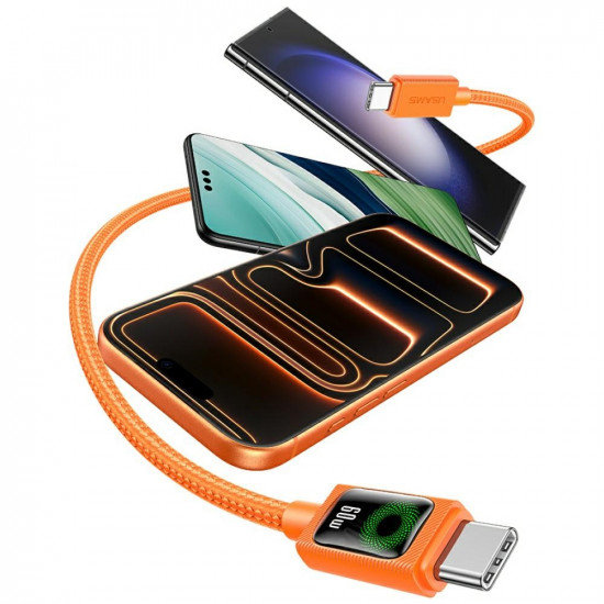 Cable USAMS SJ773 PD 60W USB-C/USB-C 1.2m orange