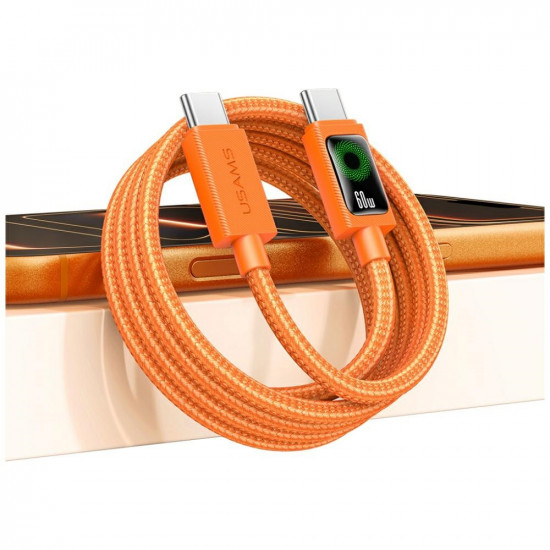 Cable USAMS SJ773 PD 60W USB-C/USB-C 1.2m orange
