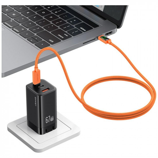 Cable USAMS SJ773 PD 60W USB-C/USB-C 1.2m orange