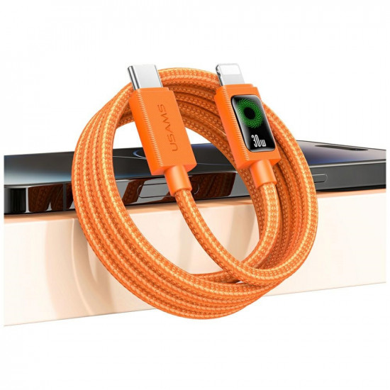 Cable USAMS SJ774 PD 30W USB-C/Lightning 1.2m orange