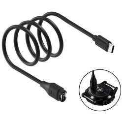 Cable USB-C MajesticLine for Charging Garmin Watches 1m black
