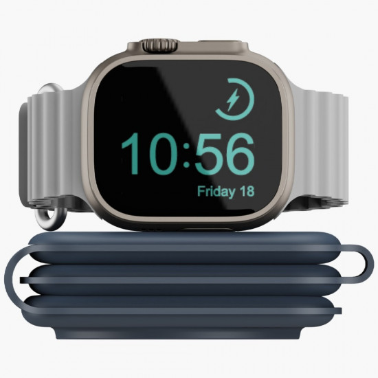 ENERGEA Bazic GoMag Trio Plus Compact Foldable 3-in-1 Wireless Charger 15W Fast Charging Navy Blue