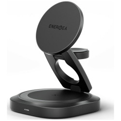 Wireless Charger Energea Alumag GYRO 360 Rotating Qi2.2 25W Foldable gunmetal