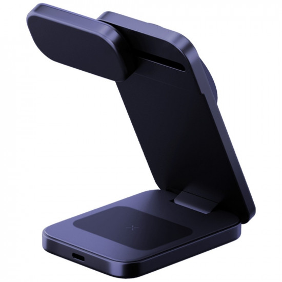 Wireless charger Energea MagTrio 2 3-in-1 Qi2 25W foldable blue