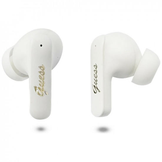 Earphone TWS Guess Script Metal Logo white Earphone TWS Guess Script Metal Logo white