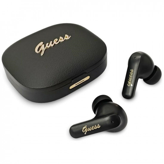 Earphones TWS Guess Script Metal Logo black
