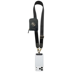 Universal lanyard with wallet Guess 4G Metal Logo black