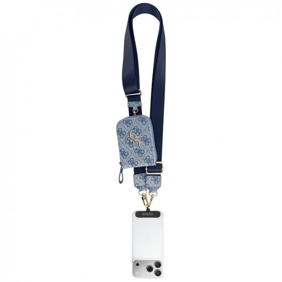 Universal lanyard with wallet Guess 4G Metal Logo blue