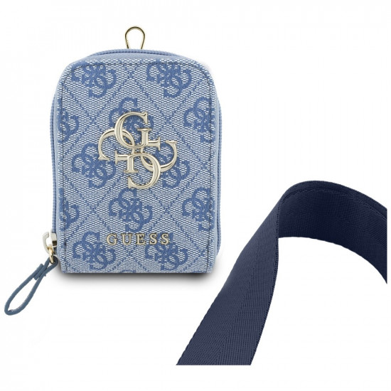 Universal lanyard with wallet Guess 4G Metal Logo blue