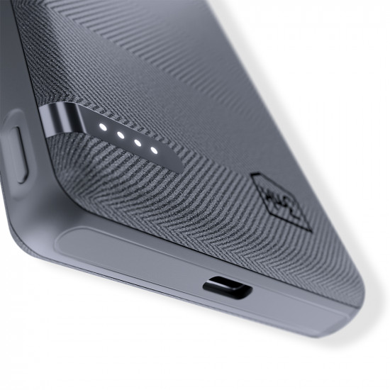 3mk Pocket Power Bank Type C, 5000mAh, 2.4A MAX, 12W, ABS, Eco leather Black