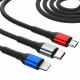 3mk Data Cable Hyper N Series 6in1 USB C/USB Male, USB C Female to USB C, Lightning, Micro, 18W, 9V/2A, 1.2m Black