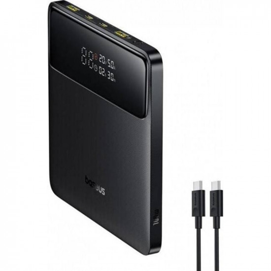 Baseus Power Bank Blade H1 Lite (P10021604123 00) Type C Cable Included, 4 Port Output, 100W, 20.000mAh, Digital Display Black