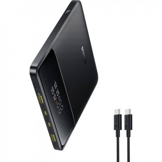 Baseus Power Bank Blade H1 Lite (P10021604123 00) Type C Cable Included, 4 Port Output, 100W, 20.000mAh, Digital Display Black