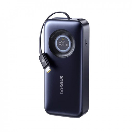 Baseus Power Bank Enercore CR11 (E0027H00) with Built in Type C Cable, 20.000mAh, 67W, Portable Design, Digital Display Black