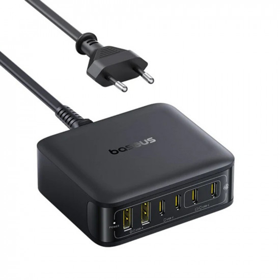 Baseus Wall Charger EnerFill FH21 (E0120T00) 4x Type C, 2x USB, 120W, GaN Technology, 1.5m Black