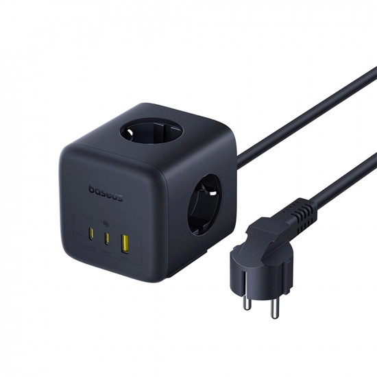Baseus Extension Cord EnerFill FA11 (E00082100123 00) 3 x EU Socket, USB, Type C, 67W, 1.5m Black