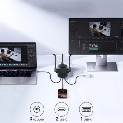 Baseus Extension Cord EnerFill FA11 (E00082100123 00) 3 x EU Socket, USB, Type C, 67W, 1.5m Black