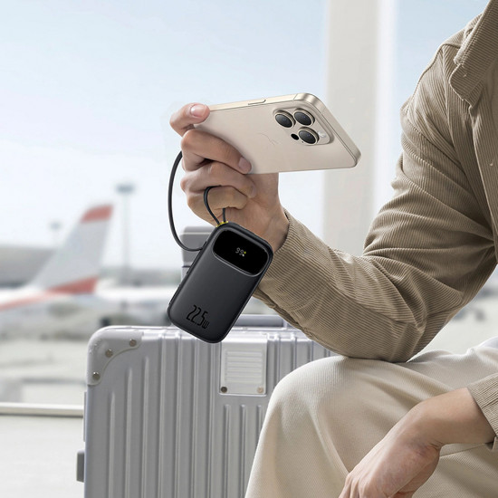 Baseus Power Bank EnerFill FC31 (P10082106123 00) USB, Type C, with Cable, 22.5W, 10000mAh, Digital Display Black