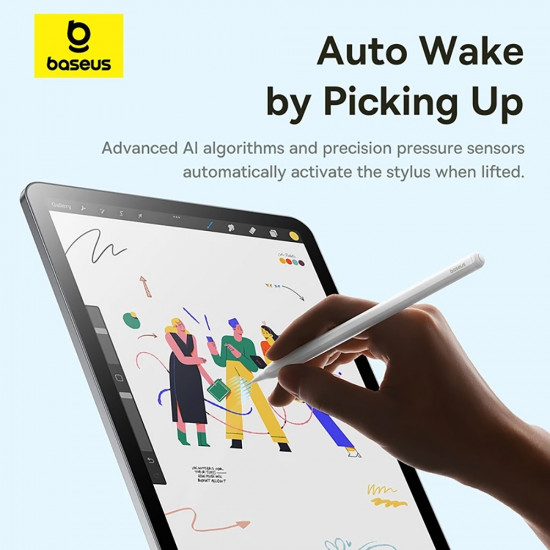 Baseus Stylus Pen Smooth Writing 3 Series (P80080806213 00) with Magnetic Wireless Charging, 140mAh, Palm Rejection White