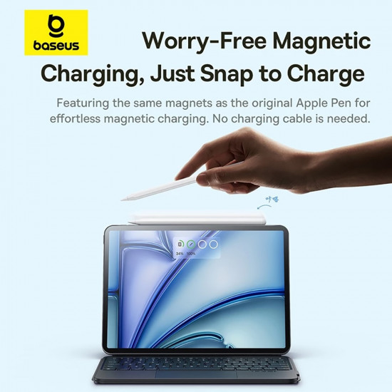 Baseus Stylus Pen Smooth Writing 3 Series (P80080806213 00) with Magnetic Wireless Charging, 140mAh, Palm Rejection White