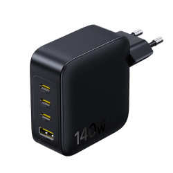 Baseus Wall Charger EnerFill FH11 (E0121J00) 3x USB C, 1x USB A, 140W, GaN Technology, Fast Charge Cosmic Black