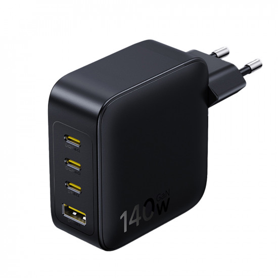Baseus Wall Charger EnerFill FH11 (E0121J00) 3x USB C, 1x USB A, 140W, GaN Technology, Fast Charge Cosmic Black