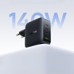 Baseus Wall Charger EnerFill FH11 (E0121J00) 3x USB C, 1x USB A, 140W, GaN Technology, Fast Charge Cosmic Black