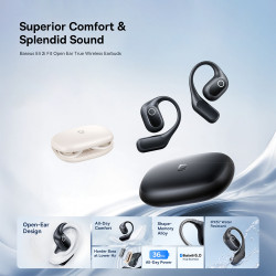 Baseus Wireless Earbuds Eli 2i Fit (A0102604) Open Ear Design, Bluetooth 6.0, 2 Mic AI ENC, 600mAh, IPX5 Cosmic Black