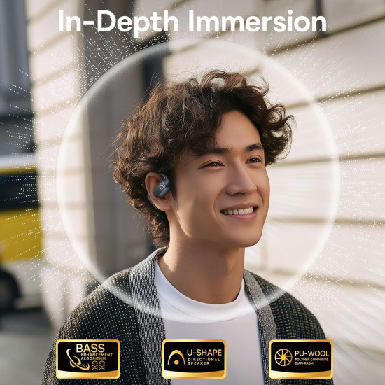 Baseus Wireless Earbuds Eli 2i Fit (A0102604) Open Ear Design, Bluetooth 6.0, 2 Mic AI ENC, 600mAh, IPX5 Cosmic Black