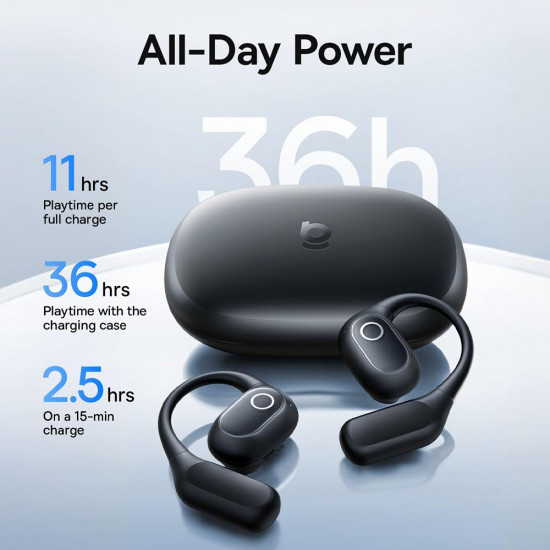 Baseus Wireless Earbuds Eli 2i Fit (A0102604) Open Ear Design, Bluetooth 6.0, 2 Mic AI ENC, 600mAh, IPX5 Cosmic Black