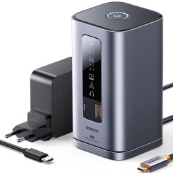 Baseus 11in1 Docking Station Spacemate Series (B0112701) Triple 4K Display, 10Gbps, PD100W Fast Charging Space Grey