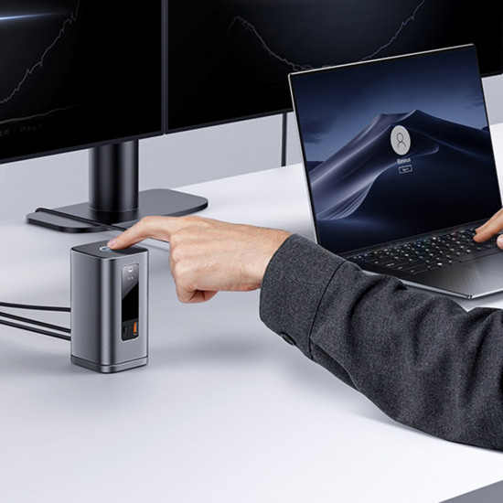 Baseus 11in1 Docking Station Spacemate Series (B0112701) Triple 4K Display, 10Gbps, PD100W Fast Charging Space Grey