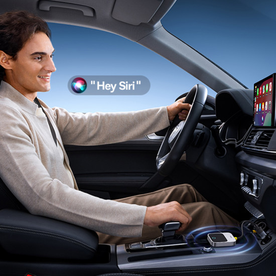 Baseus CarPlay Adapter Safe Journey Series (C10745100813 00) with USB C to USB Cable, Bluetooth 5.0, Voice Control Grey