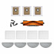 Deerma Replacement Accessories Kit for Robot DEM S30 HCB01, 3x Dust Bags, HEPA Filter, 4x Mop Cloths, Brushes White