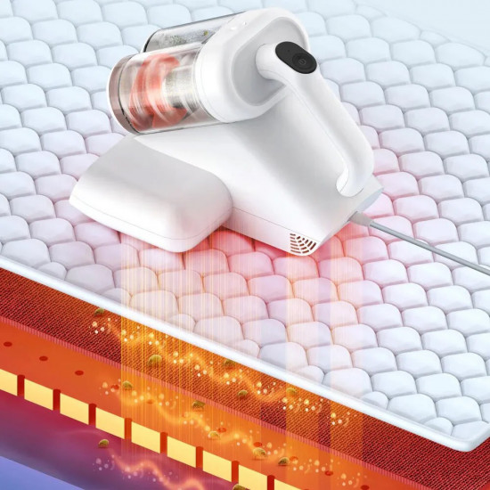 Deerma Cordless Vacuum Cleaner (CM980W) 13000Pa, 450W, 0.6L, HEPA Filter, UV C Lamp, 60C High Temp 4D Bed Heating White