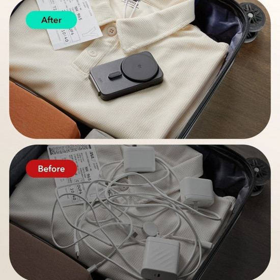 ESR CryoBoost 3in1 Charging Station (2C590) for Apple Devices, with 65W Adapter, Foldable, Fast Charge, Qi2, 25W Black