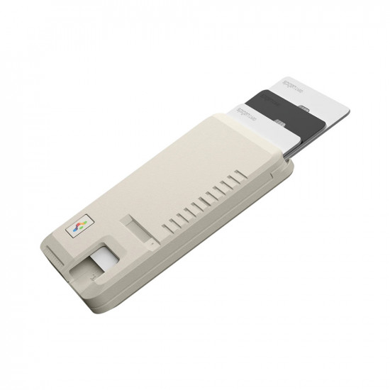 Spigen Classic LS Mag Fit Wallet with Magsafe (AFA10949) Easy Access, Retro Silhouette, Slim Design Stone