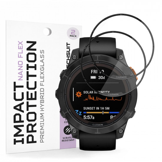 Techsuit Nano Flex (2 pack) Garmin Fenix 7 Pro Solar Black Techsuit Nano Flex (2 pack) Garmin Fenix 7 Pro Solar Black