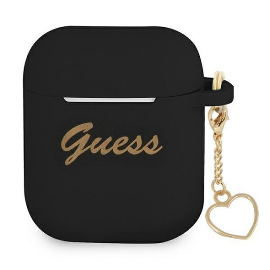 Guess GUA2LSCHSK AirPods 1/2 cover black / black Silicone Charm Collection Guess GUA2LSCHSK AirPods 1/2 cover black / black Silicone Charm Collection