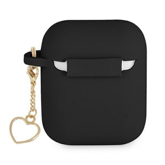 Guess GUA2LSCHSK AirPods 1/2 cover black / black Silicone Charm Collection Guess GUA2LSCHSK AirPods 1/2 cover black / black Silicone Charm Collection