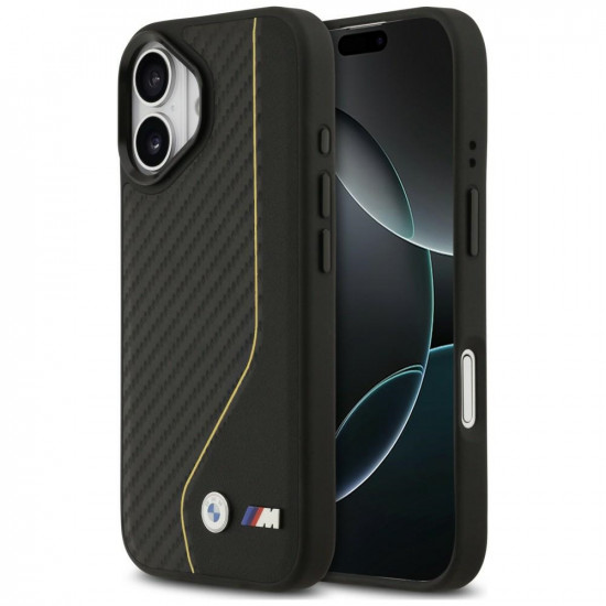 Case BMW M Carbon Line &amp; Logo MagSafe for iPhone 17 yellow