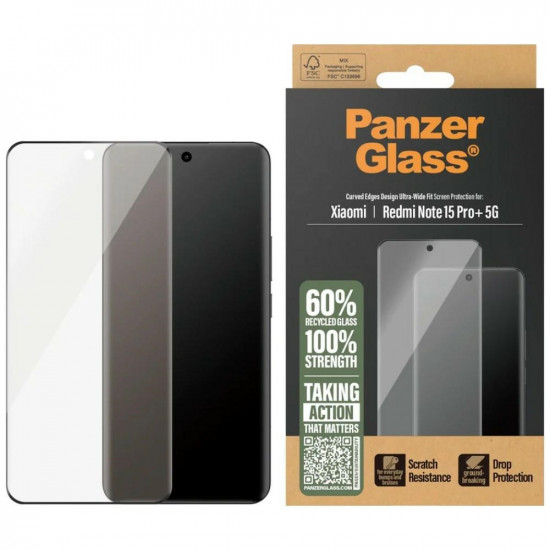 PanzerGlass Ultra-Wide Fit Tempered Glass for Xiaomi Redmi Note 15 Pro+ 5G PanzerGlass Ultra-Wide Fit Tempered Glass for Xiaomi Redmi Note 15 Pro+ 5G