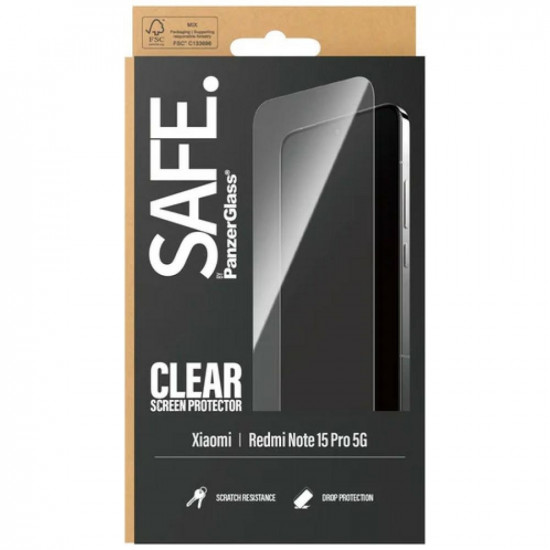 SAFE by PanzerGlass Tempered Glass Screen Protector Ultra-Wide Fit for Xiaomi Redmi Note 15 Pro 5G SAFE by PanzerGlass Tempered Glass Screen Protector Ultra-Wide Fit for Xiaomi Redmi Note 15 Pro 5G