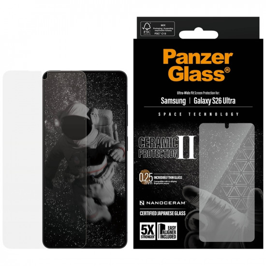 Ceramic Glass PanzerGlass Ultra-Wide Fit EasyAligner for Samsung Galaxy S26 Ultra