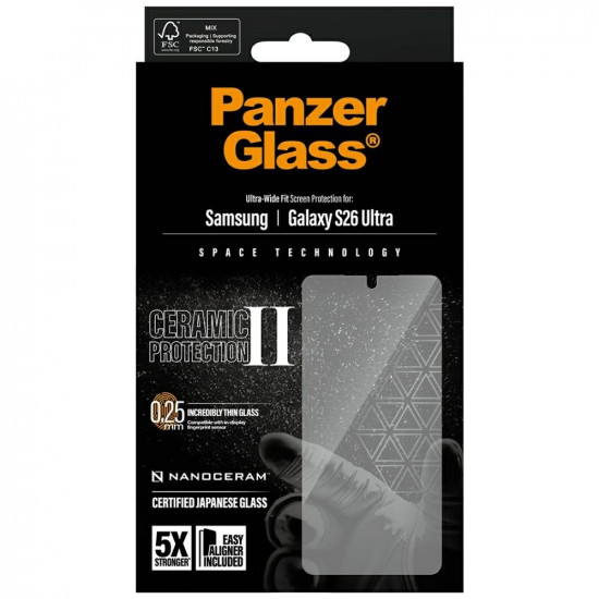 Ceramic Glass PanzerGlass Ultra-Wide Fit EasyAligner for Samsung Galaxy S26 Ultra