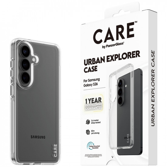 Case CARE by PanzerGlass Urban Explorer Transparent for Samsung Galaxy S26 transparent Case CARE by PanzerGlass Urban Explorer Transparent for Samsung Galaxy S26 transparent